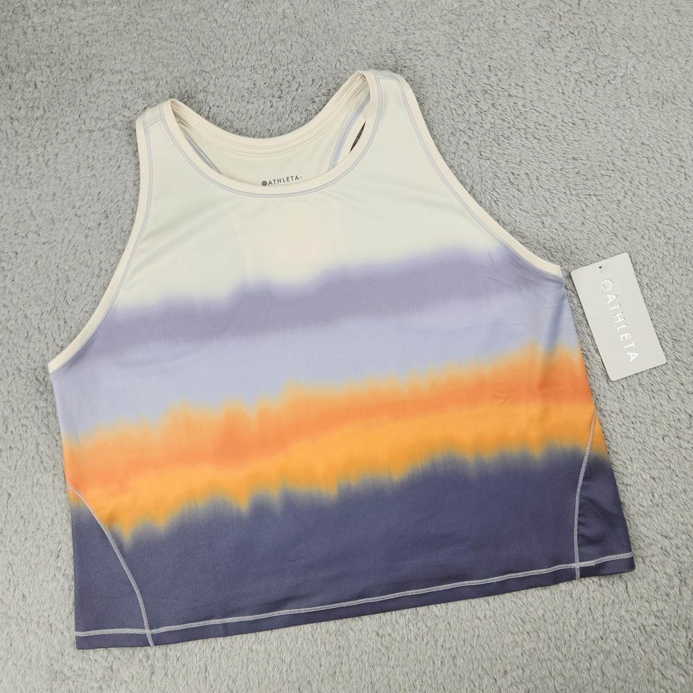 Athleta Shanti Printed Crop Tank Womens 2X Multicolor Powervita UPF 50+ NWT